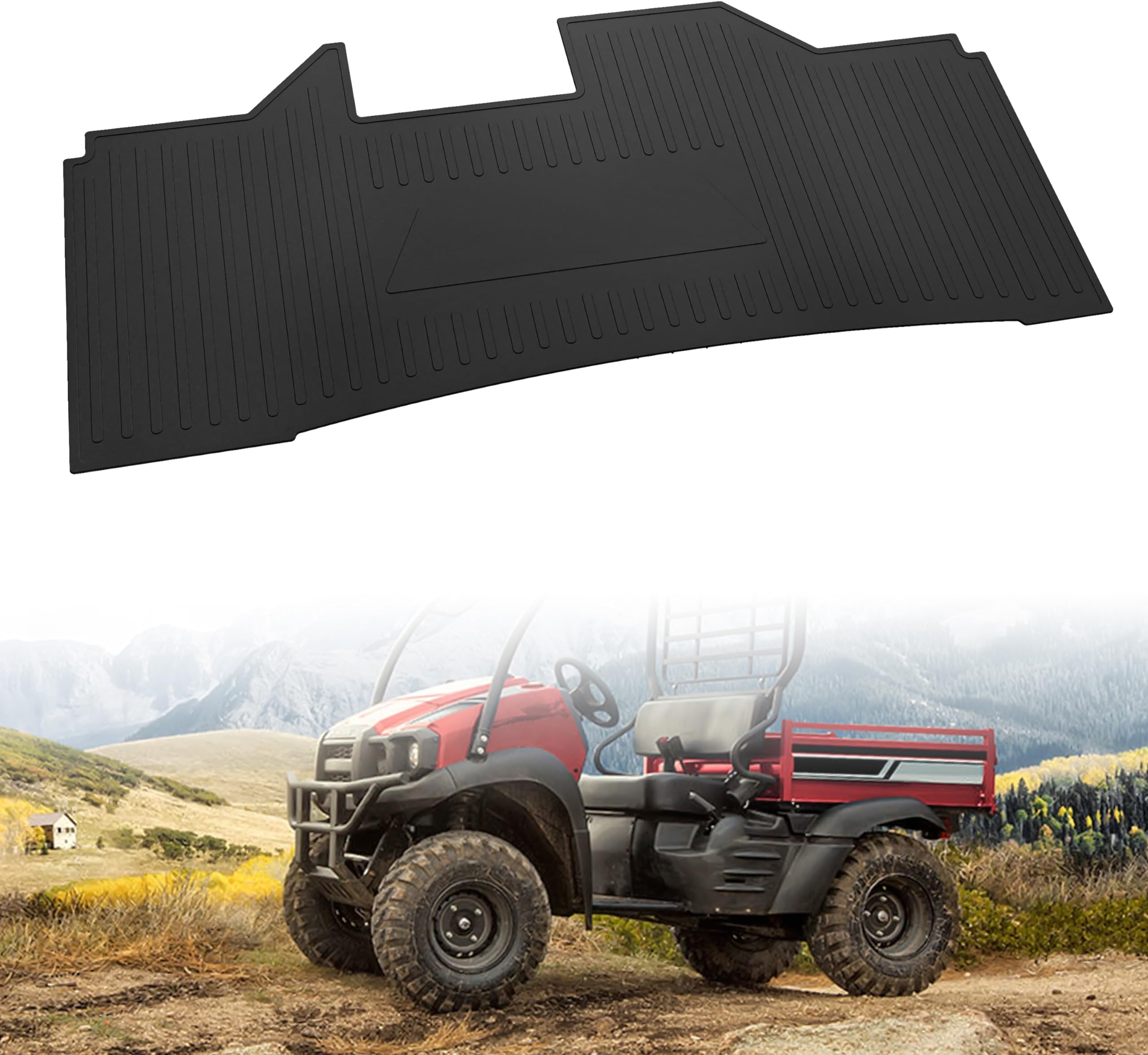 SAUTVS TPE Floor Mat for Kawasaki Mule, Rubber Front Row