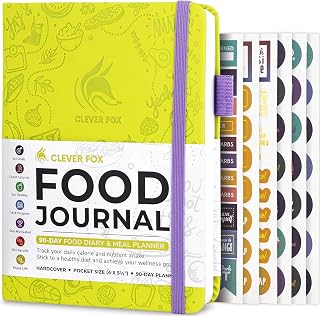 Clever Fox Food Journal Pocket, Weight Loss Tracker, Neon Yellow