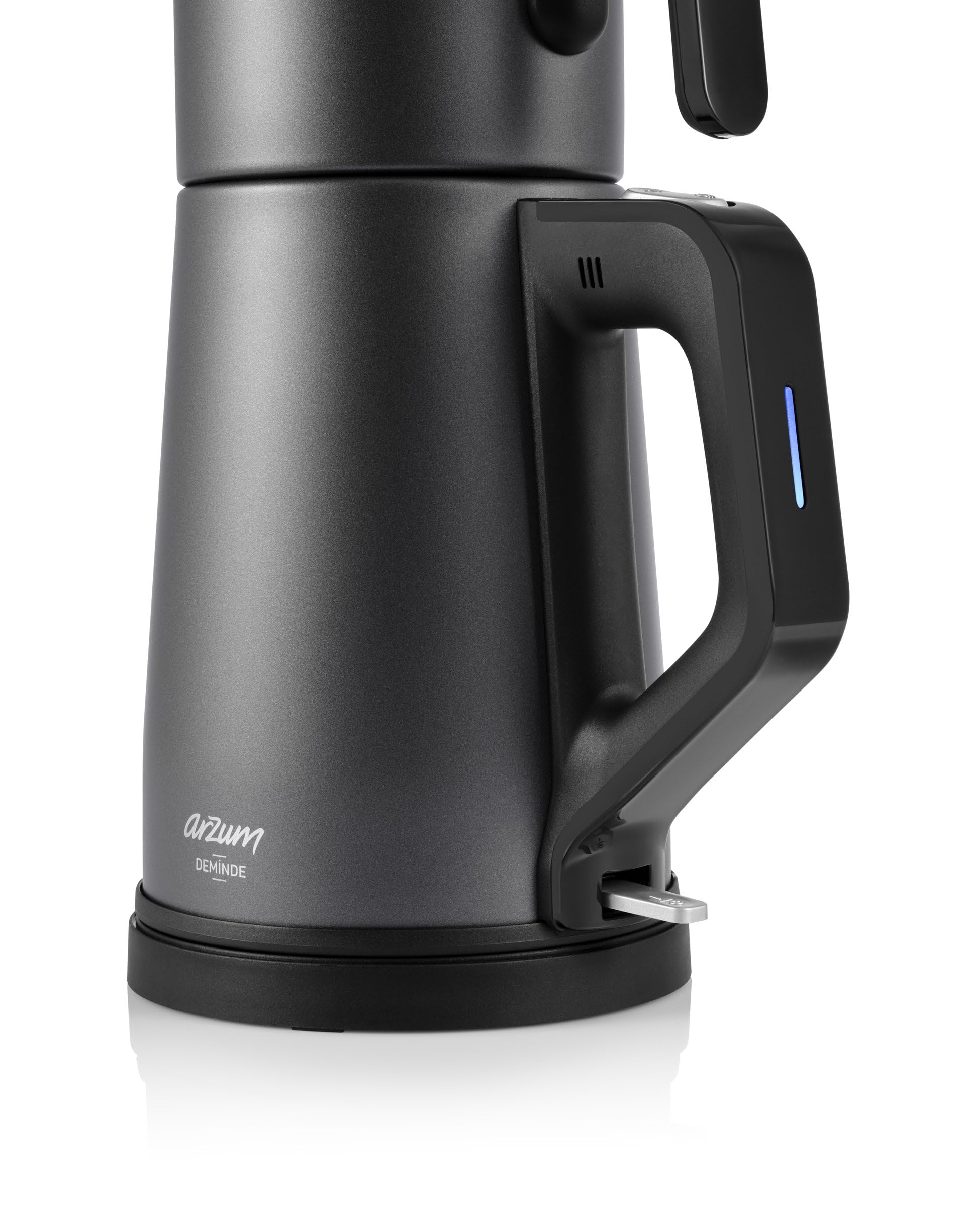 Arzum AR3130 Deminde Teemaschine, Grau, 1800W Elektrischer Teebereiter mit 1,8 Liter Wassertank und 1,2 Liter Glaskanne, Doppelheizsystem und Warmhaltefunktion
