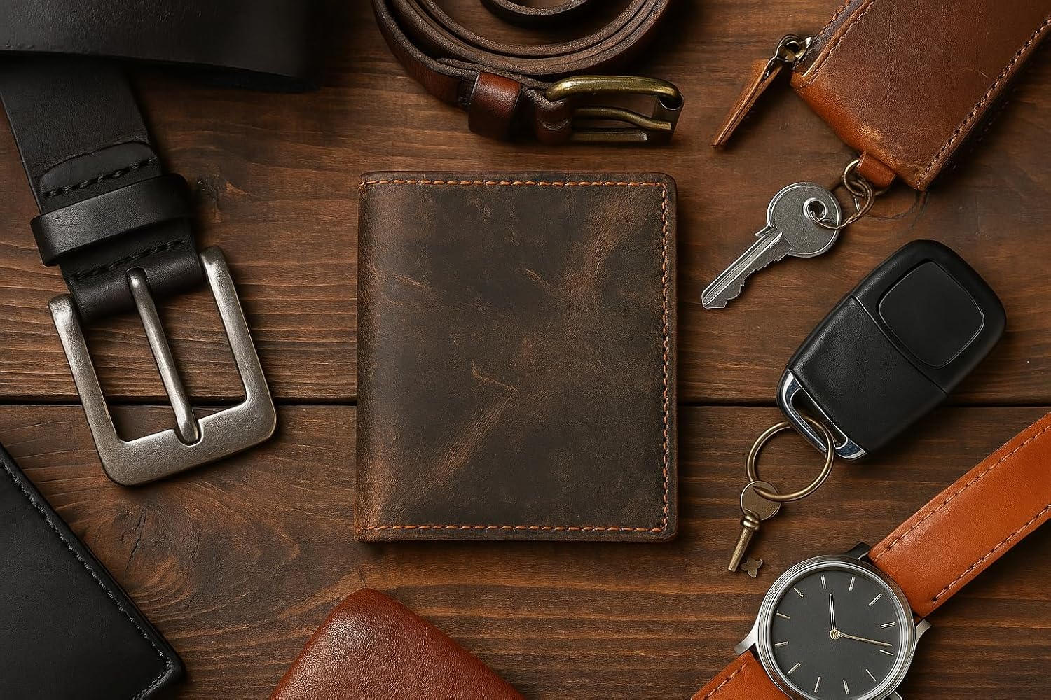 RFID Blocking Bifold Hipster Credit Card Wallet Premium Lambskin Leather (Vintage) - Image 7