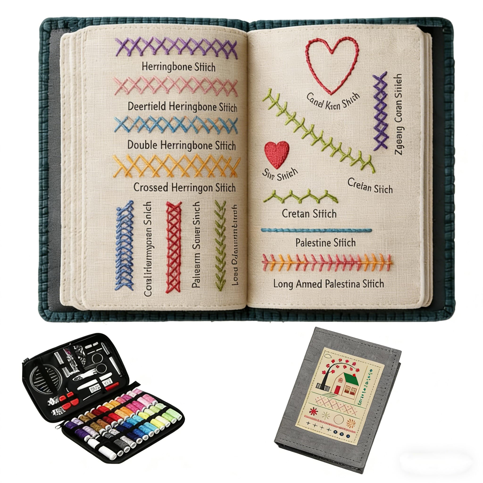 Amazon.co.jp: DIY刺繍ステッチブックキット、86ピース裁縫ツール