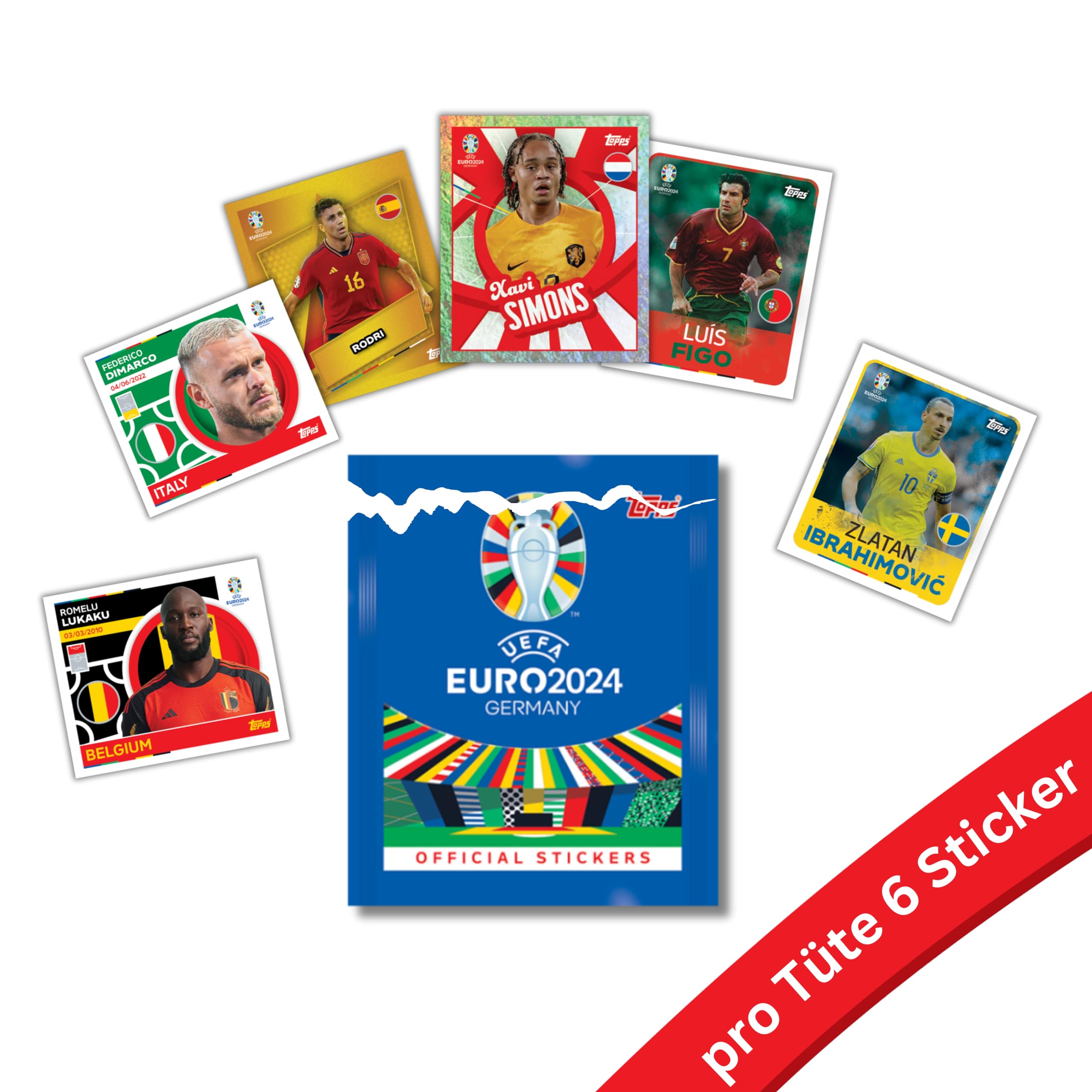 Topps Official Euro 2024 Sticker Collection - Couverture rigide - l'album d'autocollants EURO 2024 de qualité supérieure comporte 88 pages à l'intérieur d'une couverture rigide