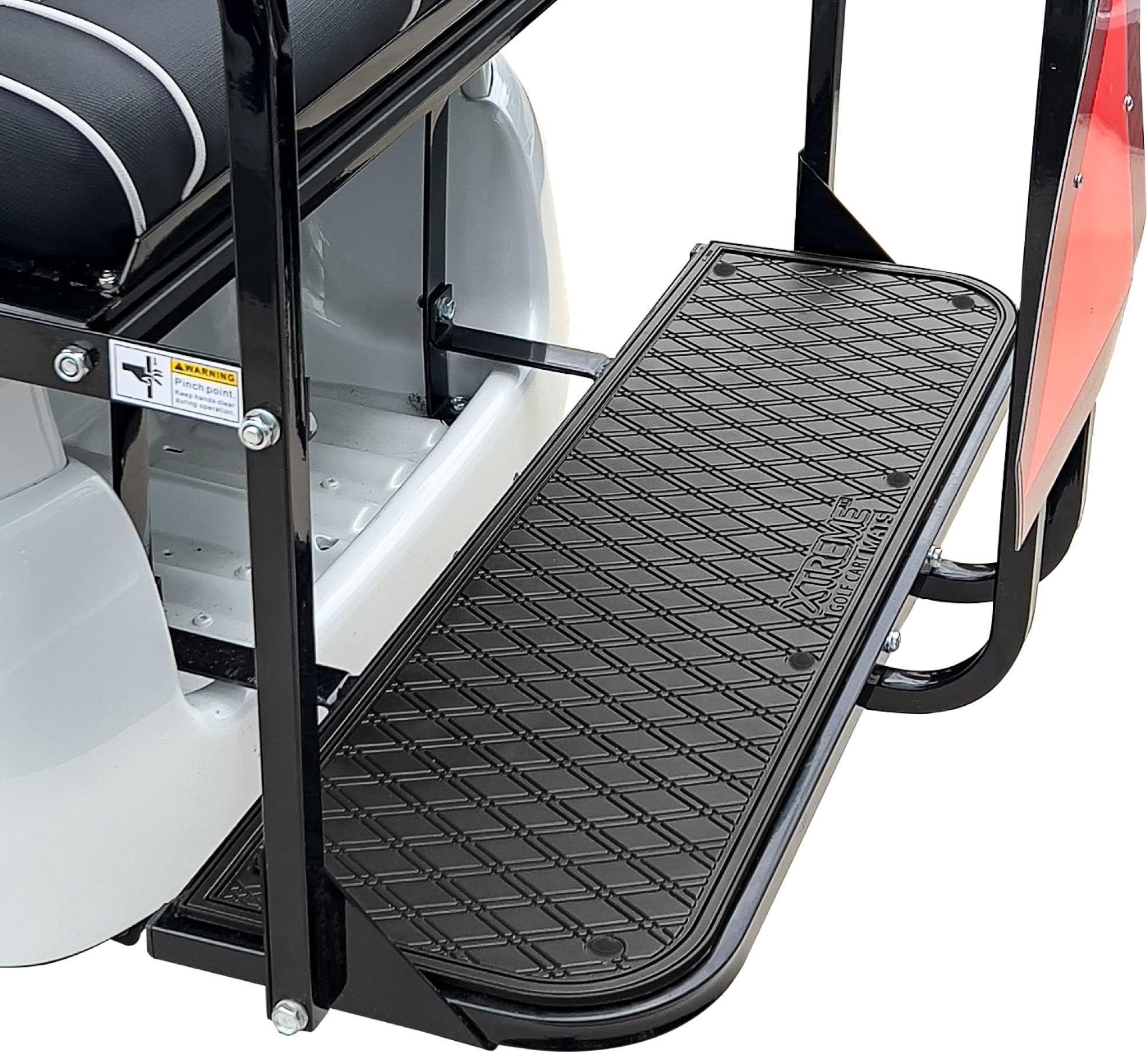 Xtreme MATS Golf Cart Mat for Rear-Facing Foot Rests, Rear Steps & Seat Kits - Rubber Liner Fits Genesis 150 / GTW Mach1 / MODZ Flip4 - All Black