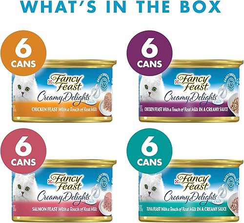 Miniatura 2 de Purina Fancy Feast Wet Cat Food Variety Pack, Creamy Delights Poultry & Seafood Collection - (Pack of 24) 3 oz. Cans