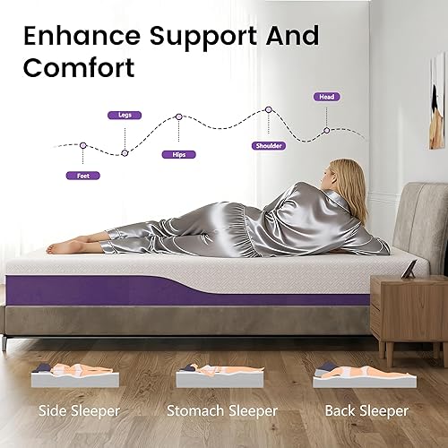 Miniatura 6 de Colchón de tamaño individual – Colchón de espuma viscoelástica de gel refrescante de 6 pulgadas en una caja, infusión de gel para un sueño más