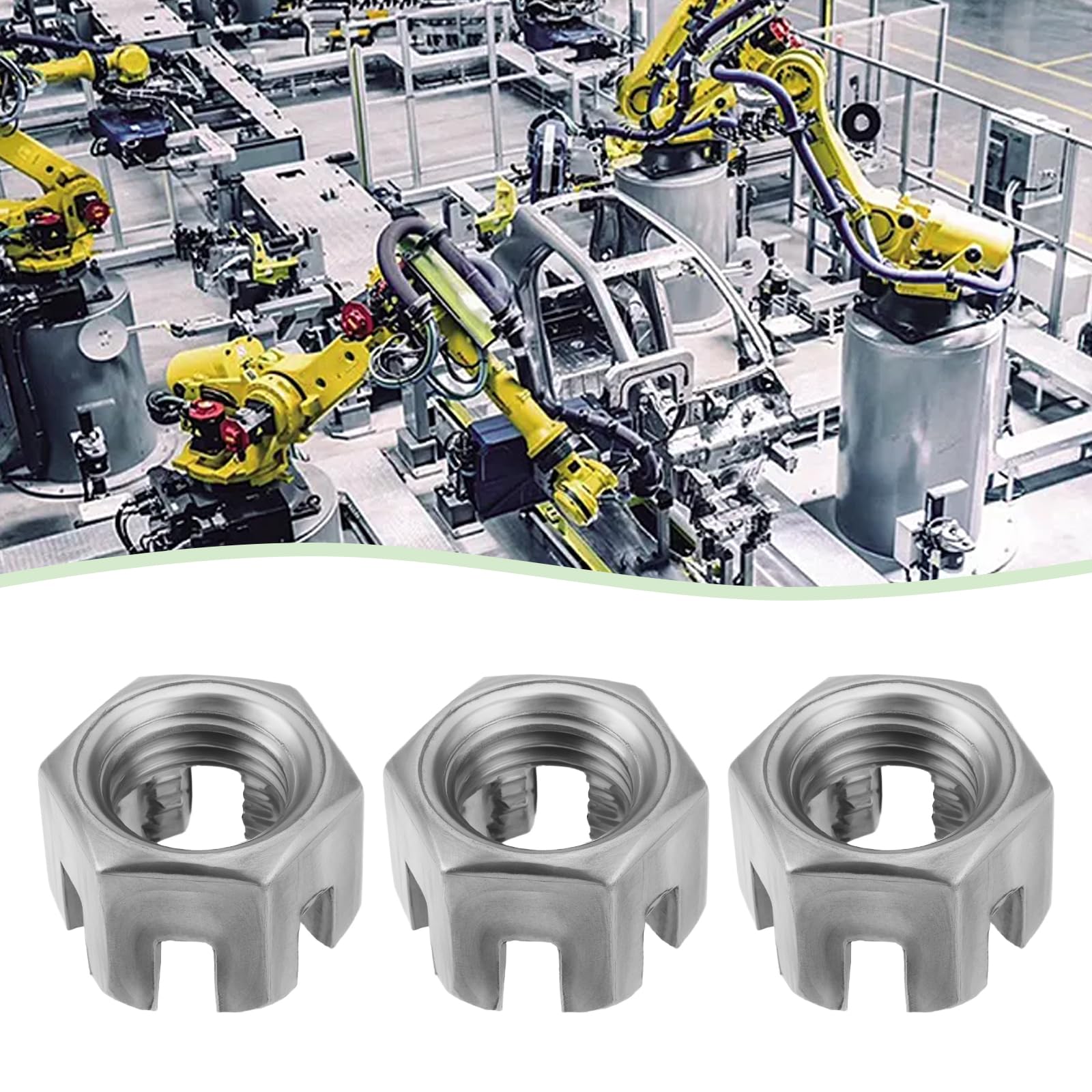 ECSiNG 20Pcs M14x1.5mm Hexagon Slotted Nut Grade 4.8 Carbon Steel Hex Castle Nuts for Mechanical Industry Garage Home Furniture Fasteners - Image 2