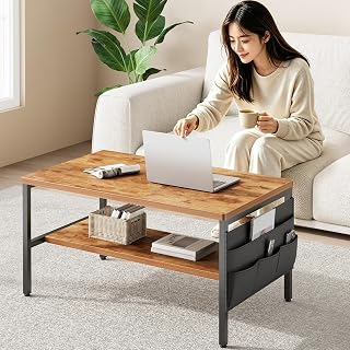 YeTom センターテーブル ローテーブル 一人暮らし 収納付き 幅60cm コーヒーテーブル サイドテーブル ピンテージ