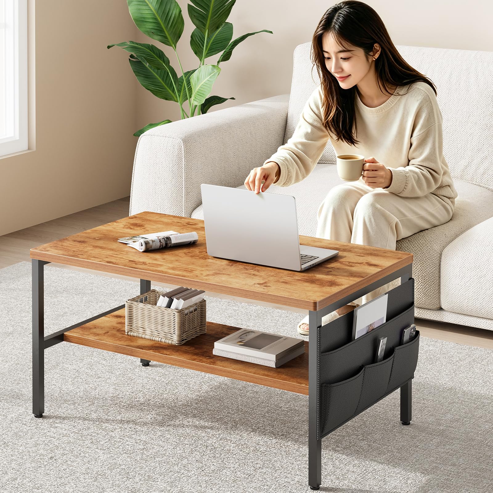 Amazon.co.jp: YeTom センターテーブル ローテーブル 一人暮らし 収納