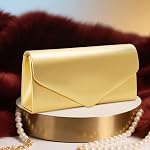 Larcenciel Clutch Purse for Women, Leather Evening Bag with Chain Strap, Elegant Envelope Party Bags Ladies Handbags