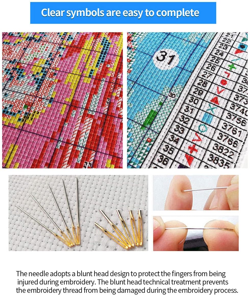 Cross Stitch Kits Beginner Adult Kids Stamped Cross Stitch Kits with Pattern Funny Grey Goose DIY 11 ct Pre-Printed Fabric Embroidery Crafts Needlework Kits Arts Decor Gift -16×20inch