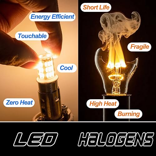 Miniatura 6 de BA15S - Bombillas LED de 12 V para interiores de caravana, blanco cálido, paquete de 5, base de un solo contacto de bayoneta de CC, AC10-24V CC