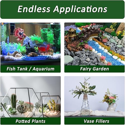 Miniatura 4 de BXI 2.2 libras de arena de grava de sustrato de acuario pequeño, grava lisa pulida, guijarros naturales blancos sin revestimiento que no destiñen,