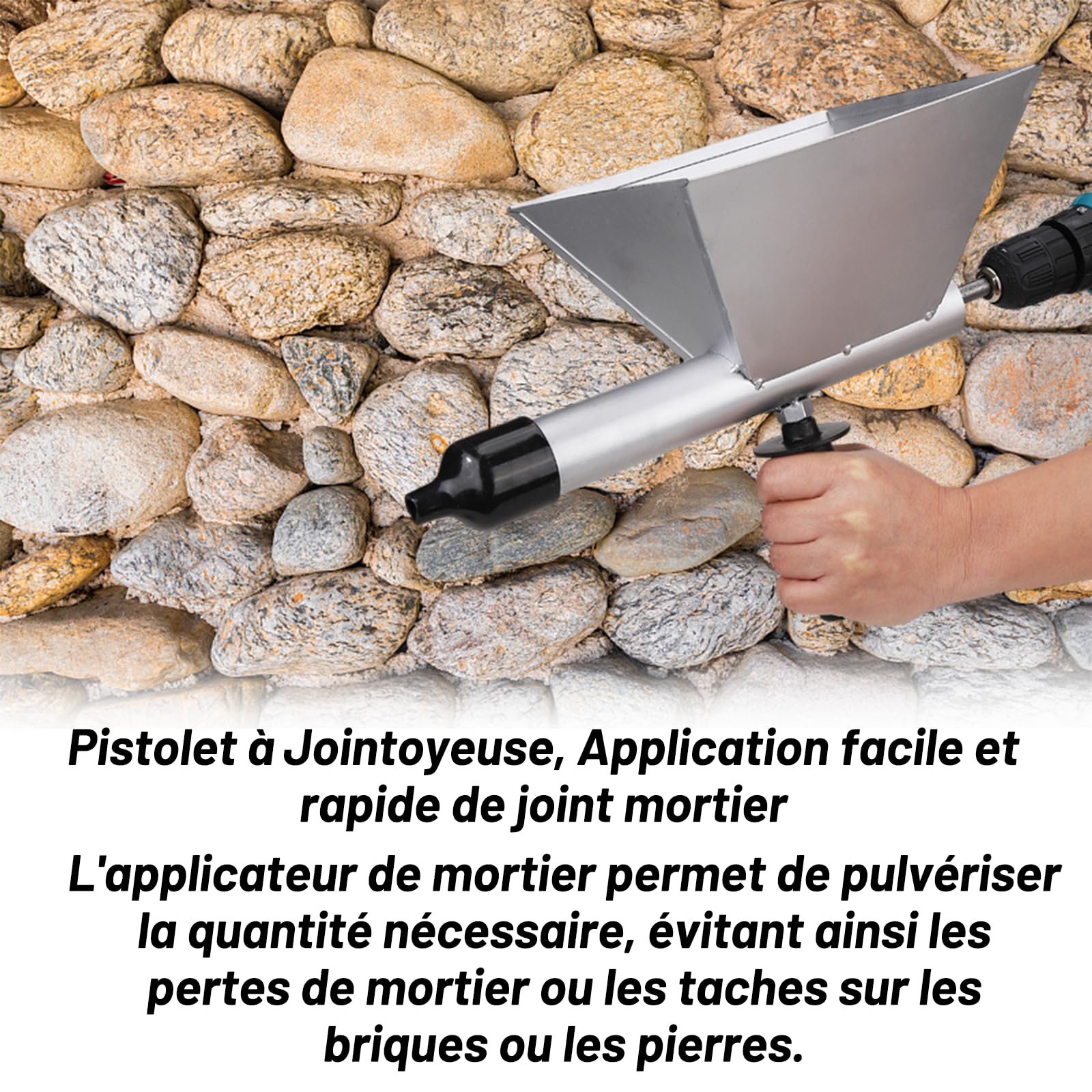 Pistolet à Jointoyeuse portable, équipé de quatre buses amovibles de spécifications différentes, sans perceuse électrique, utilisé pour le jointoiement des murs et des sols