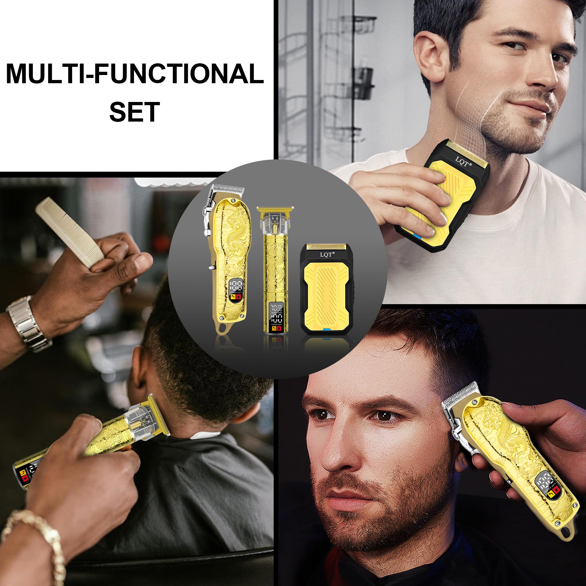 Professionelle Haarschneidemaschinen für Männer, kabelloser Haarschneider, Friseur-Clipper und Trimmer-Set, Haarschneideset für die Herrenpflege, Vatertagsgeschenke
