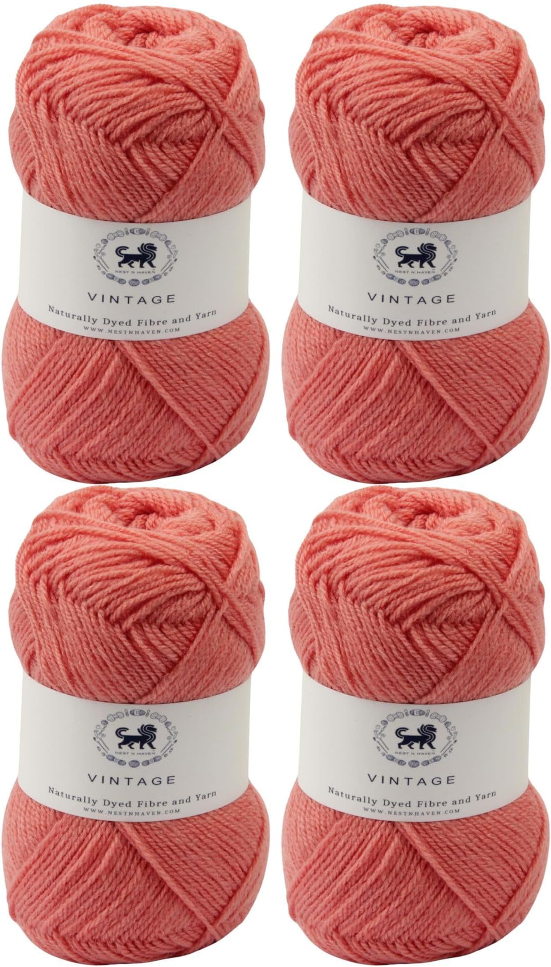 Nestnhaven Acrowools Vintage, Micro Soft, Hand Knitting and Crochet Yarn. Pack of 1 Ball - 100gms. Shade no - NNHV001 (Salmon) | (400 Gm)