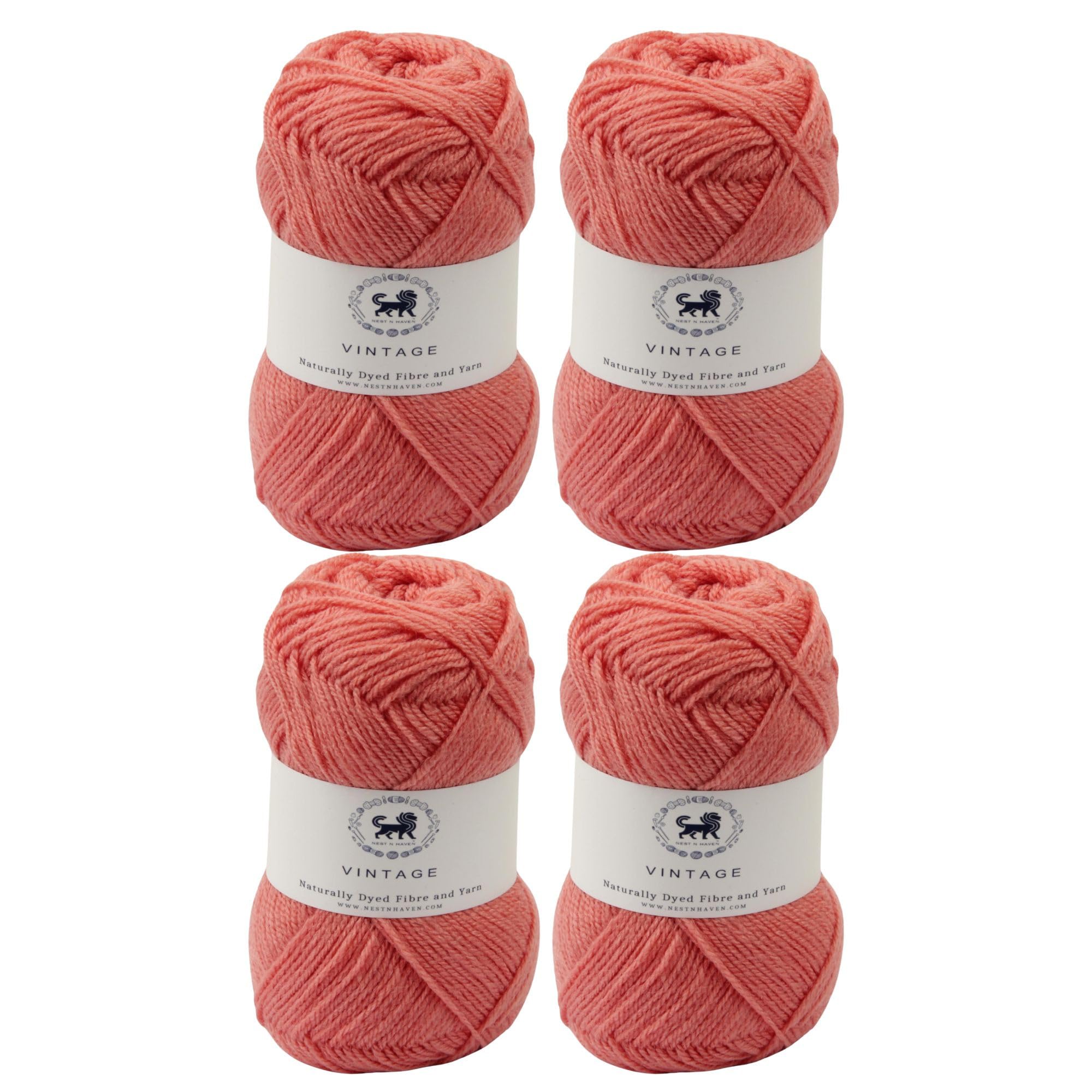 Nestnhaven Acrowools Vintage, Micro Soft, Hand Knitting and Crochet Yarn. Pack of 1 Ball - 100gms. Shade no - NNHV001 (Salmon) | (400 Gm)