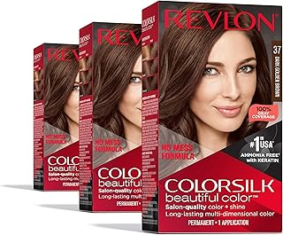 Revlon Colorsilk Beautiful Color Permanent Hair Color, (OLD VERSION) 37 Dark Golden Brown (Pack of 3)