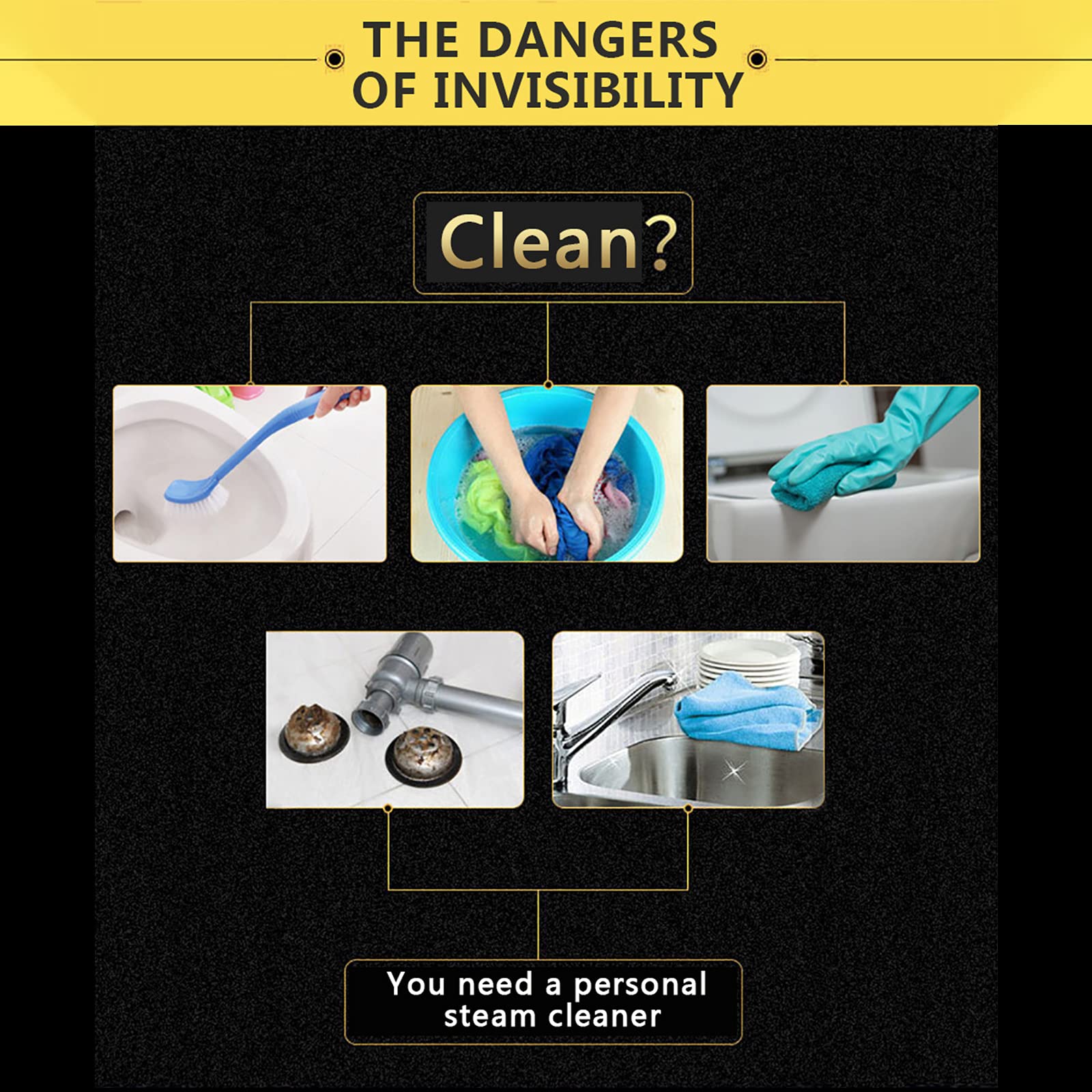 MYWUBAO Steam Cleaner 2000W High Pressure Portable Steam Cleaner for Carpet, Floor, Car, Upholstery, Bathroom, Windows