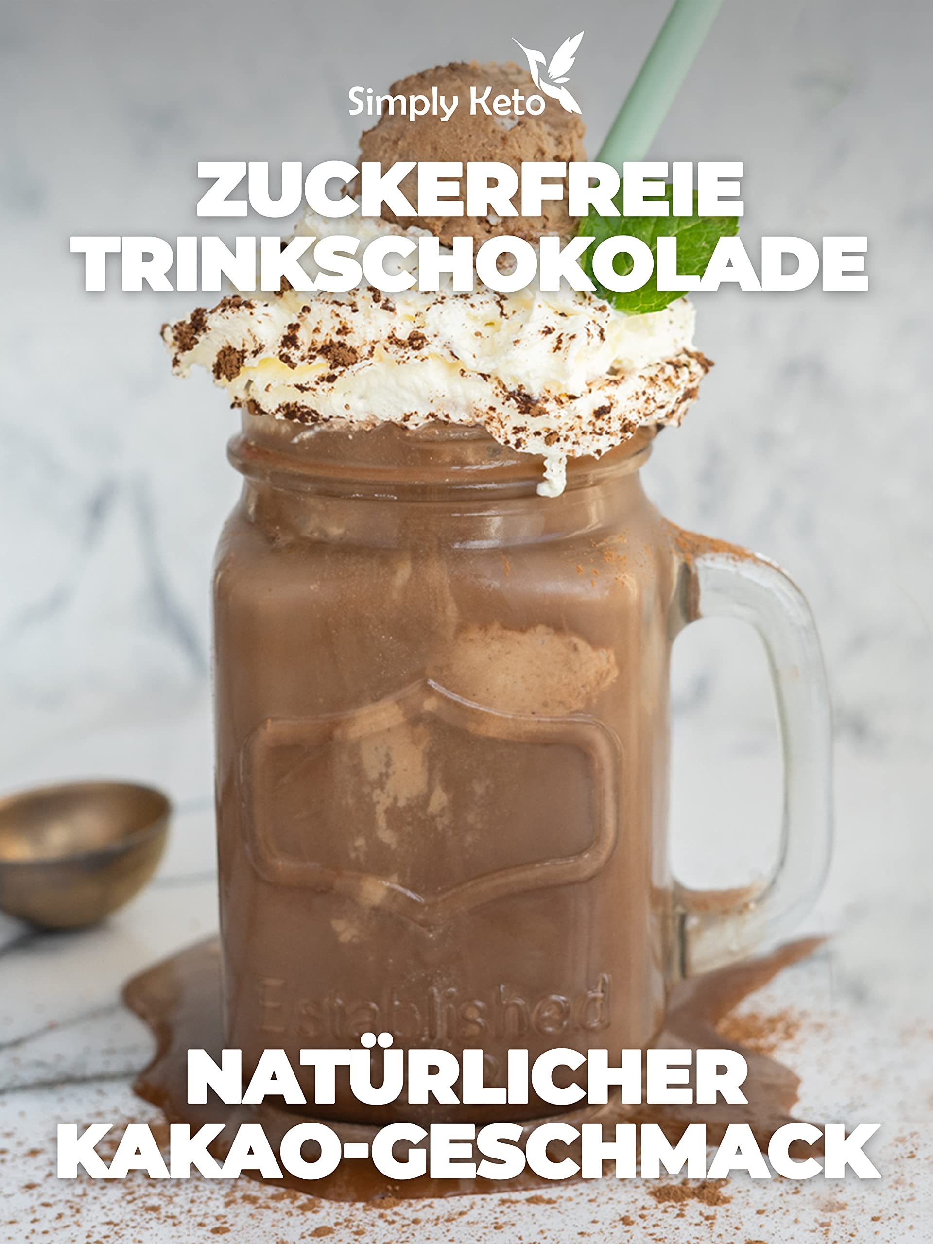 Simply Keto Chocolate para beber sin azúcar 700g Cacao en polvo 42% cacao Endulzado con Eritritol-Stevia
