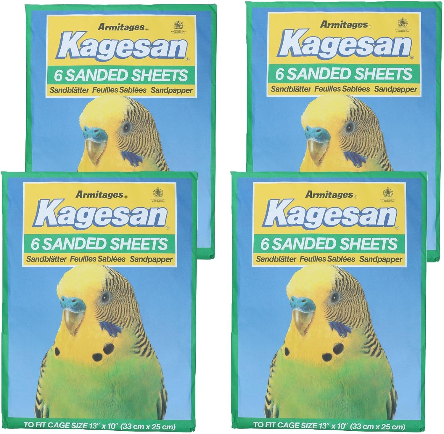 24 Sanded Sheets Sandpaper Cage Lining Budgies Caged Birds 25x33cm