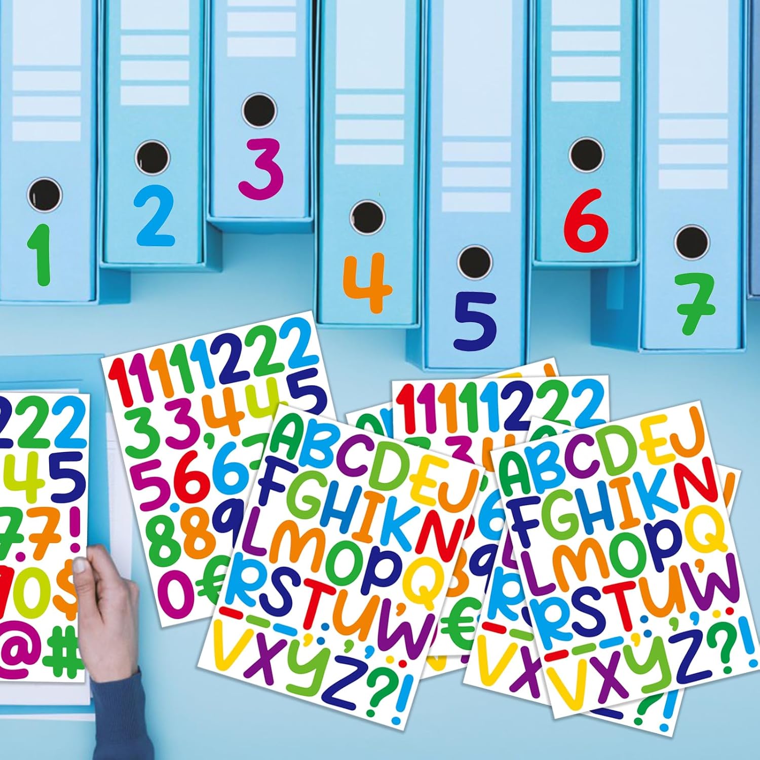 600 PCS 16 Sheets Letter Stickers 2 Inch Large Alphabet Sticker Vinyl Self Adhesive Waterproof Number Sticker Suitable for Indoor Outdoor Mailbox Poster Crafts (Cartoon,Multicolor)