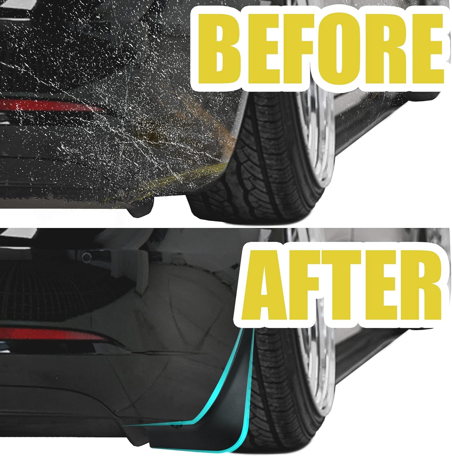 DEDC 11Pcs Mud Flaps Splash Guards for Tesla Model 3 Accessories 2022/2021/2020/2019(4PCS)[No Drilling][Including Armrest Cover/Webcam Cover/Cup Holder/Anti-Collision Car Door Stickers]