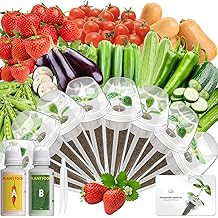 LYKOCLEAN 8-pod Fruits Seeds Pod Kit for AeroGarden, iDOO, Ahopegarden Hydroponics Growing System, 350+ Seeds (Include Red Strawberry, Tomato, Green Pepper, Eggplant, Peas, Cucumber, Okra, Pumpkin)
