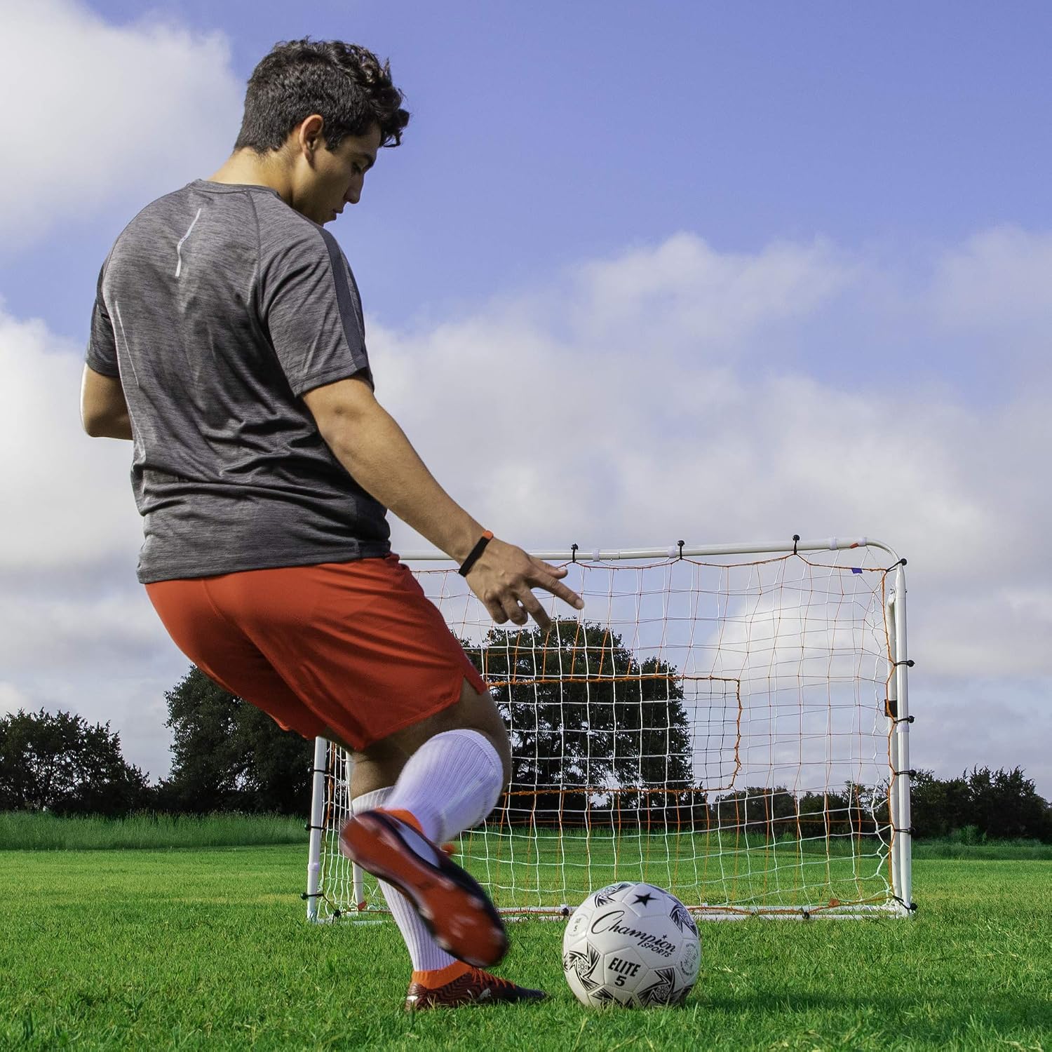 Champion Sports SG3IN1 3-in-1 Trainer Soccer Goal Set, White