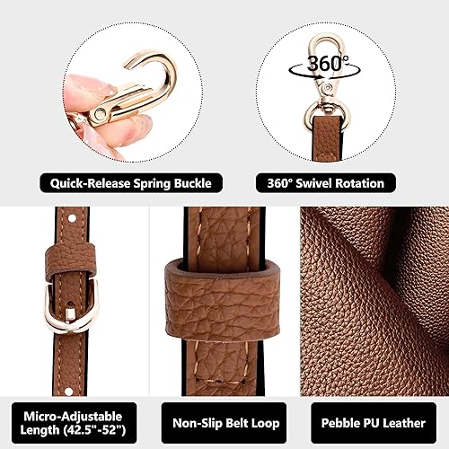 Miniatura 3 de SEAVILIA Correa de Bolso de Cuero PU de Repuesto Bandolera Ajustable Larga y Delgada Hecha a Mano para Bolsos de Hombro