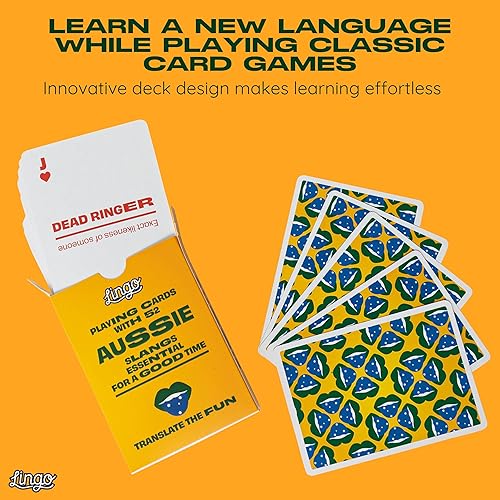 Miniatura 4 de Aussie Lingo Playing Cards | Tarjetas de viaje | Aprende vocabulario de jerga australiana de una manera divertida y fácil | 52 traducciones