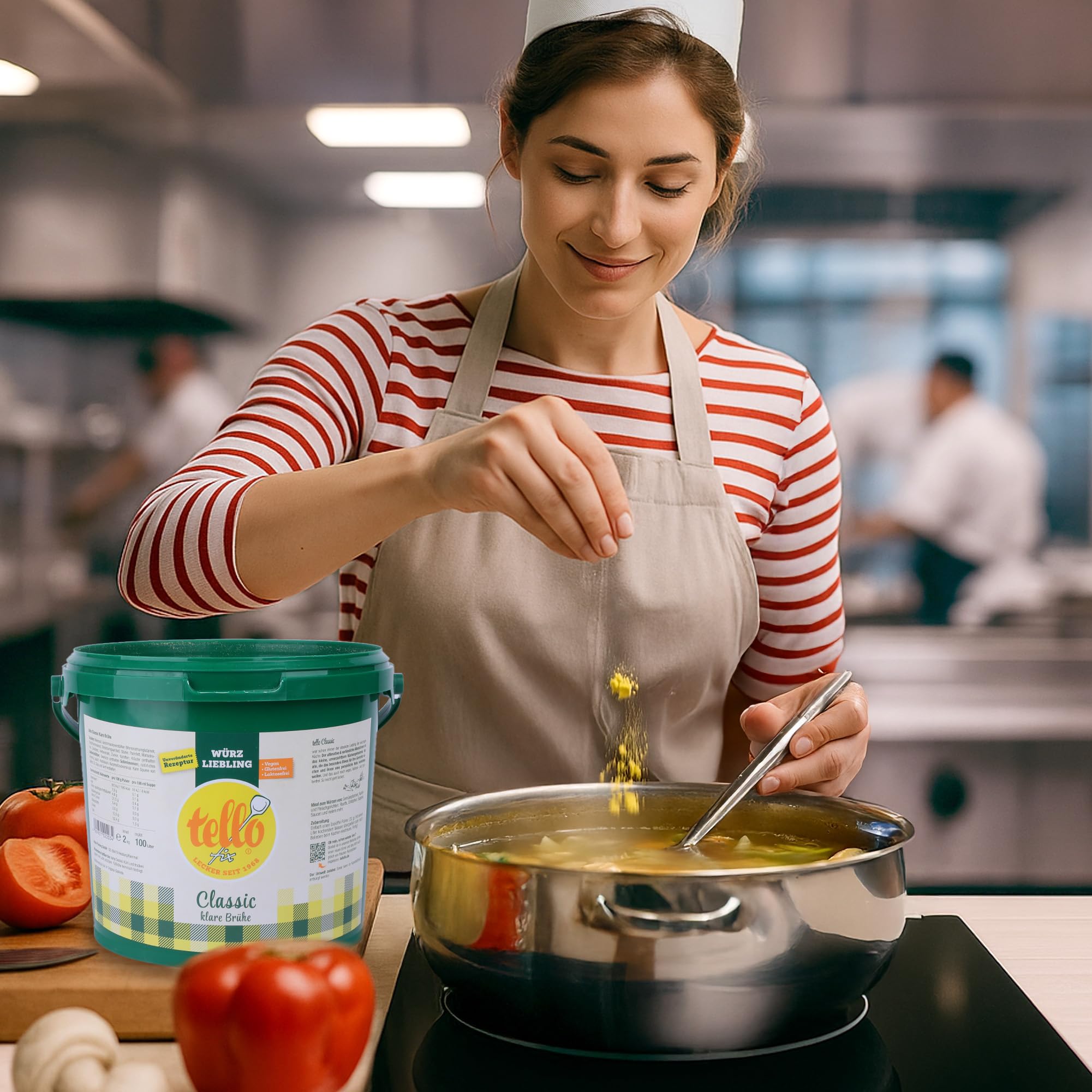 Tellofix Classic Klare Brühe 2kg - Vielseitige Gemüse Brühe -Universal-Würzmittel zum Verfeinern von Suppen - Kalorienarm, glutenfrei, lactosefrei & vegan - Keine Farb- oder Konservierungssstoffe
