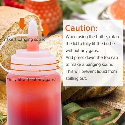 Vista 3 de Botella exprimible para condimentos, botellas de plástico para salsa de tomate para salsa, barbacoa, aderezo, pintura, taller, dispensador de arte