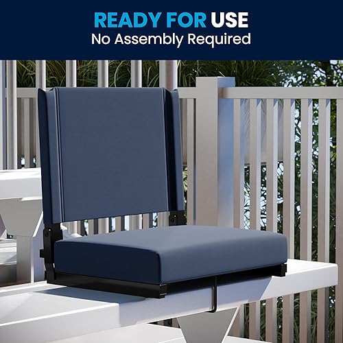 Miniatura 6 de Flash Furniture - asiento cómodo para usar en gradas de Flash - soporta 500 libras Silla de estadio ligera con asa y asiento ultra acolchado, color