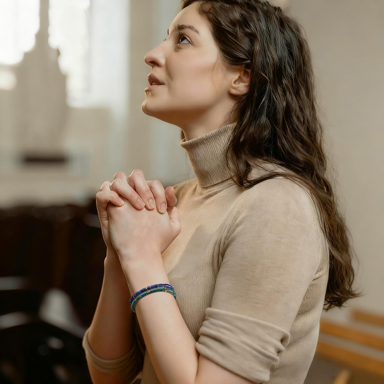 SONNYX 8Pcs Healing Crystal Stone Beaded Bracelets for Women Natural Stone Bracelets Life is Tough But So Are You Inspirational Jewelrycard Gifts for Her Friend Sister Mom on Mother's Day/Birthday/Graduation/Easter/Christmas - Image 2