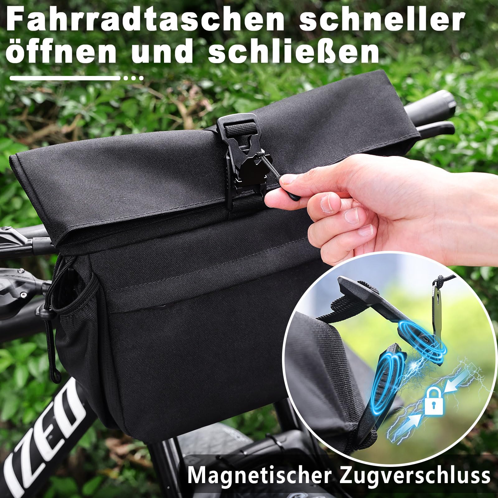 GXCROR Borsa Per Manubrio Della Bicicletta, 9L, Borsa Per Manubrio Con Tracolla