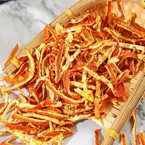 Miniatura 4 de Tiras secas de cáscara de mandarina, té de hierbas de cáscara de naranja 100% seca, té de hierbas natural puro, para hacer sopa o preparar té. (3.52