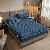 Vista 2 de ZIQINPSQ Sábana Bajera de Terciopelo de Leche - Sábanas de Cama de Franela Cómodas y Acolchadas - Sábanas Bajeras de Terciopelo Suave