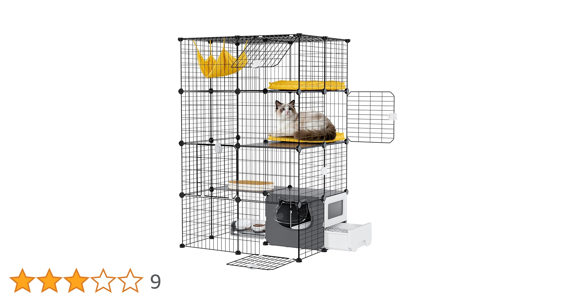 Amazon.co.jp: Topzoo 猫 ケージ トイレ付き 3段 トイレ一体型 防臭