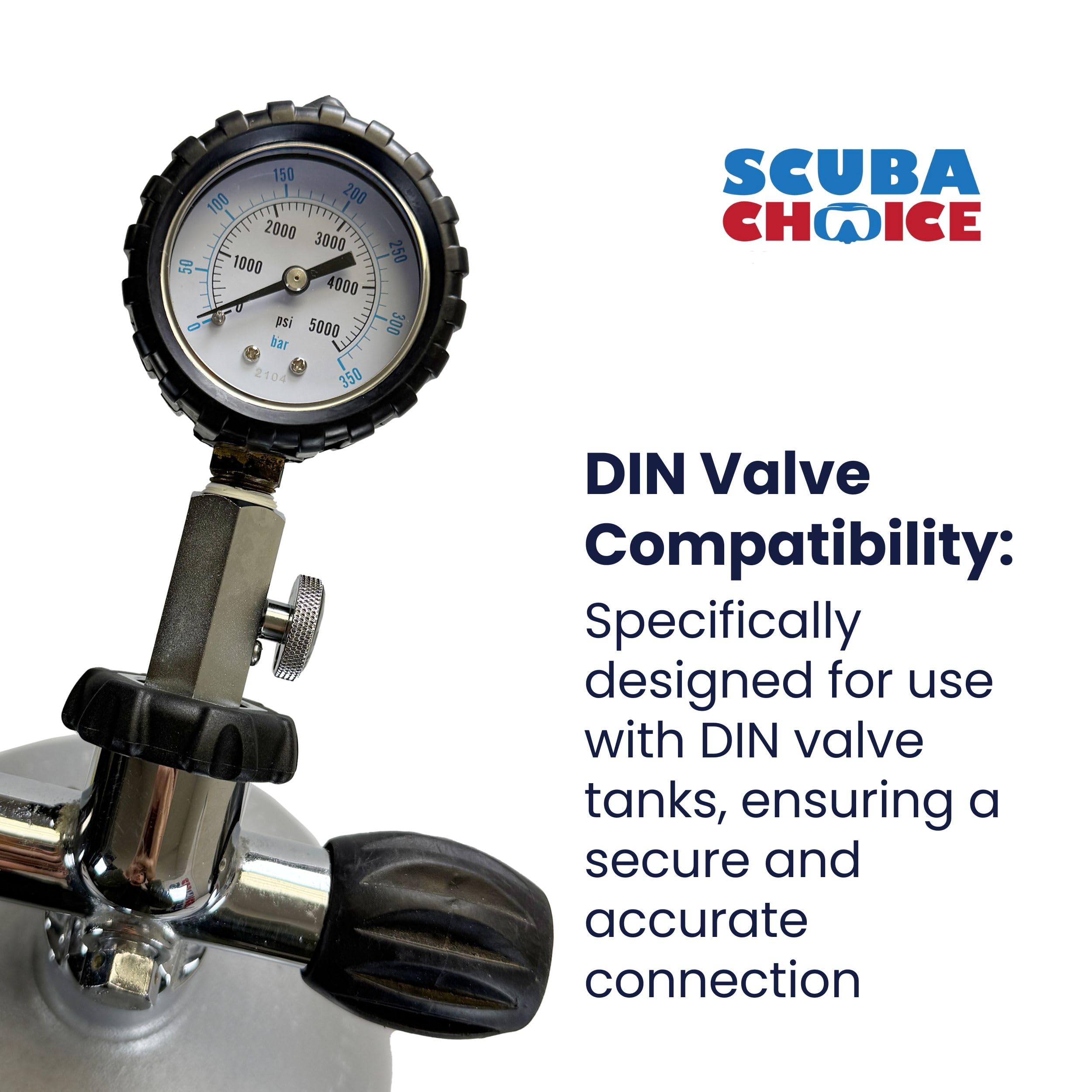 Scuba Choice スキューバダイビング DIN タンク圧力チェッカー 検圧計 5000 PSI 350 BAR / Scuba Diving DIN Tank Pressure Checker Amazon.com : Scuba Choice DIN Tank Pressure Checker - 5000 PSI/350