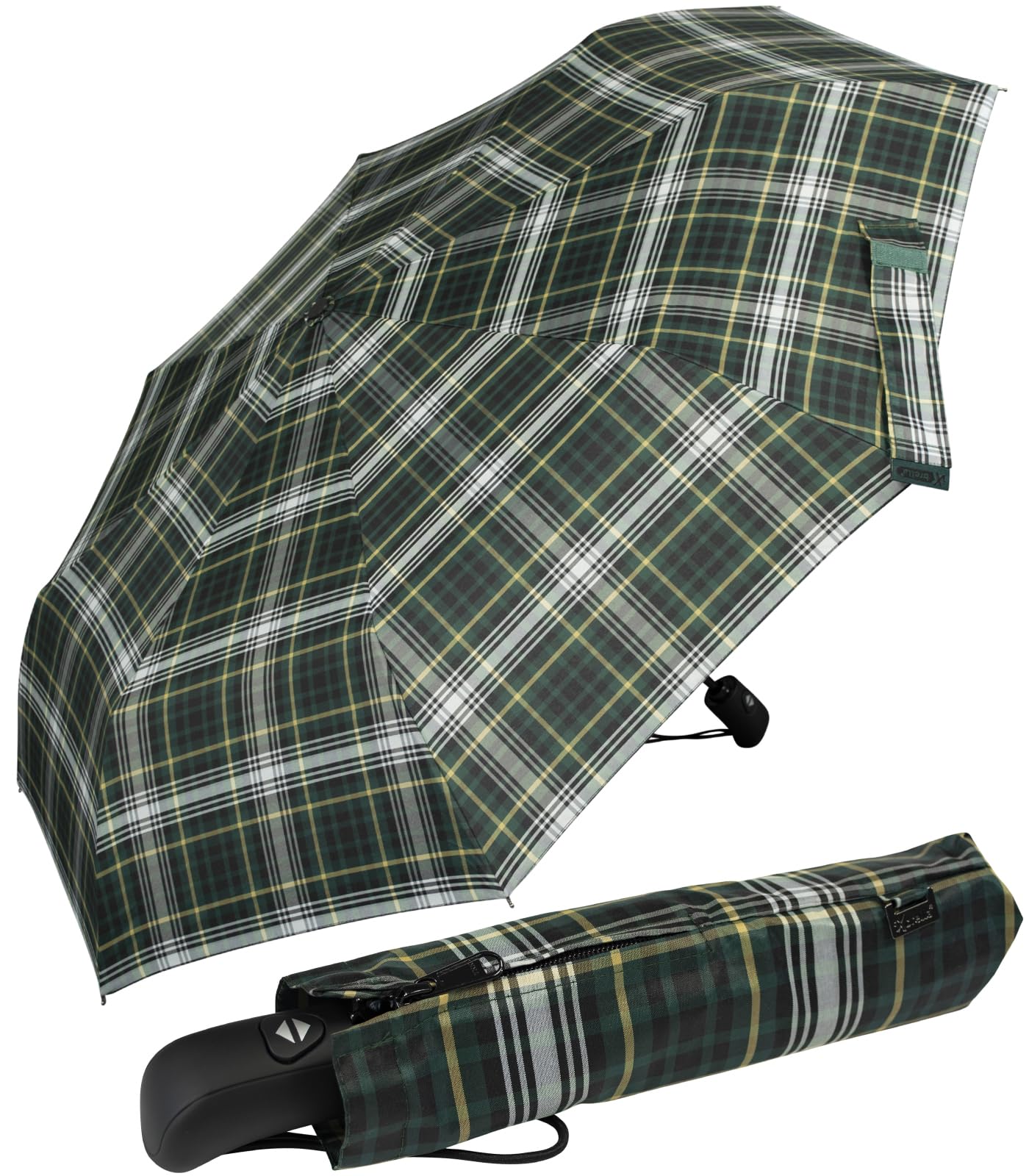 Paraguas iX-brella First Class resistente de cuadros con funda elegante para lluvia 8