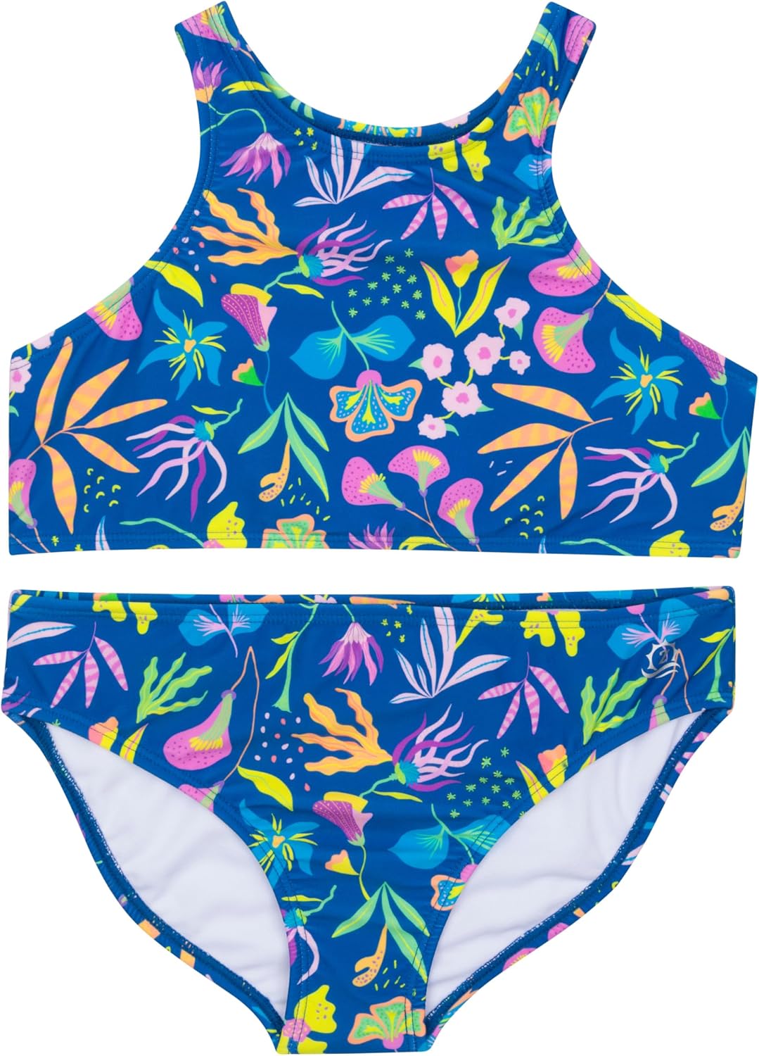 SwimZip Girls' Halter Top and Bikini Bottom 2 Piece Set UPF 50+ Sun Protection