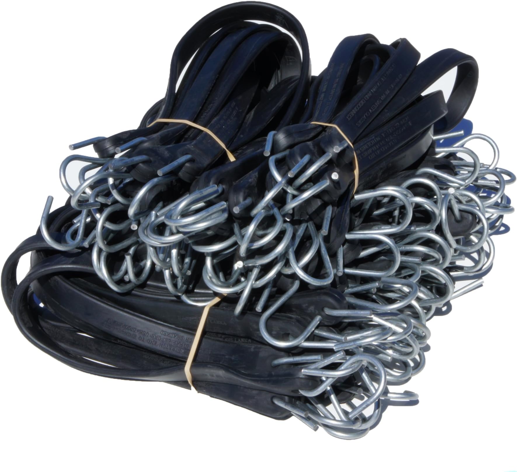 LLC Natural Rubber Tarp Straps Snubber Bungee Cords w/Hooks (50 Mix Pack)