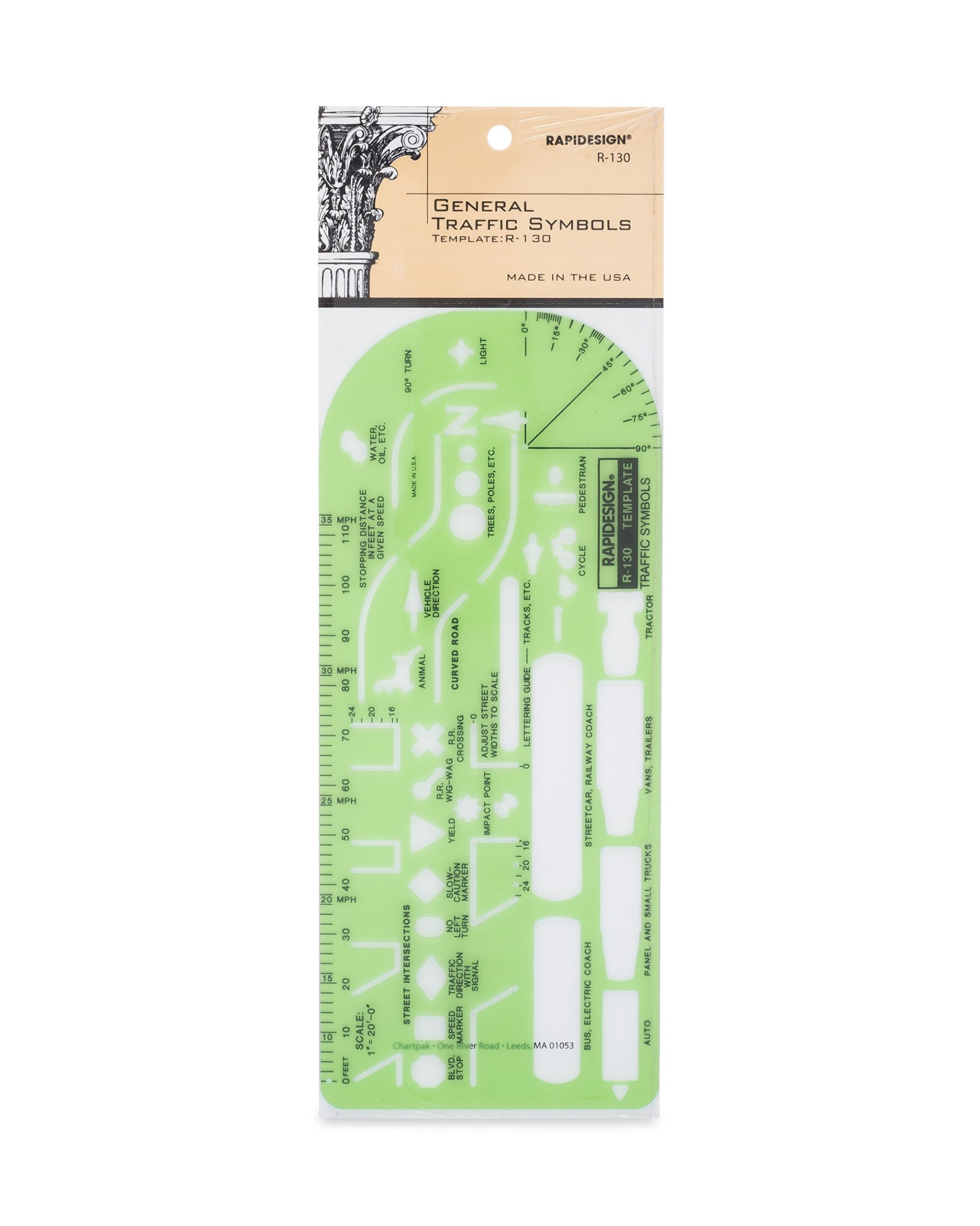 Szablon z symbolami drogowymi, 1 sztuka (R130)