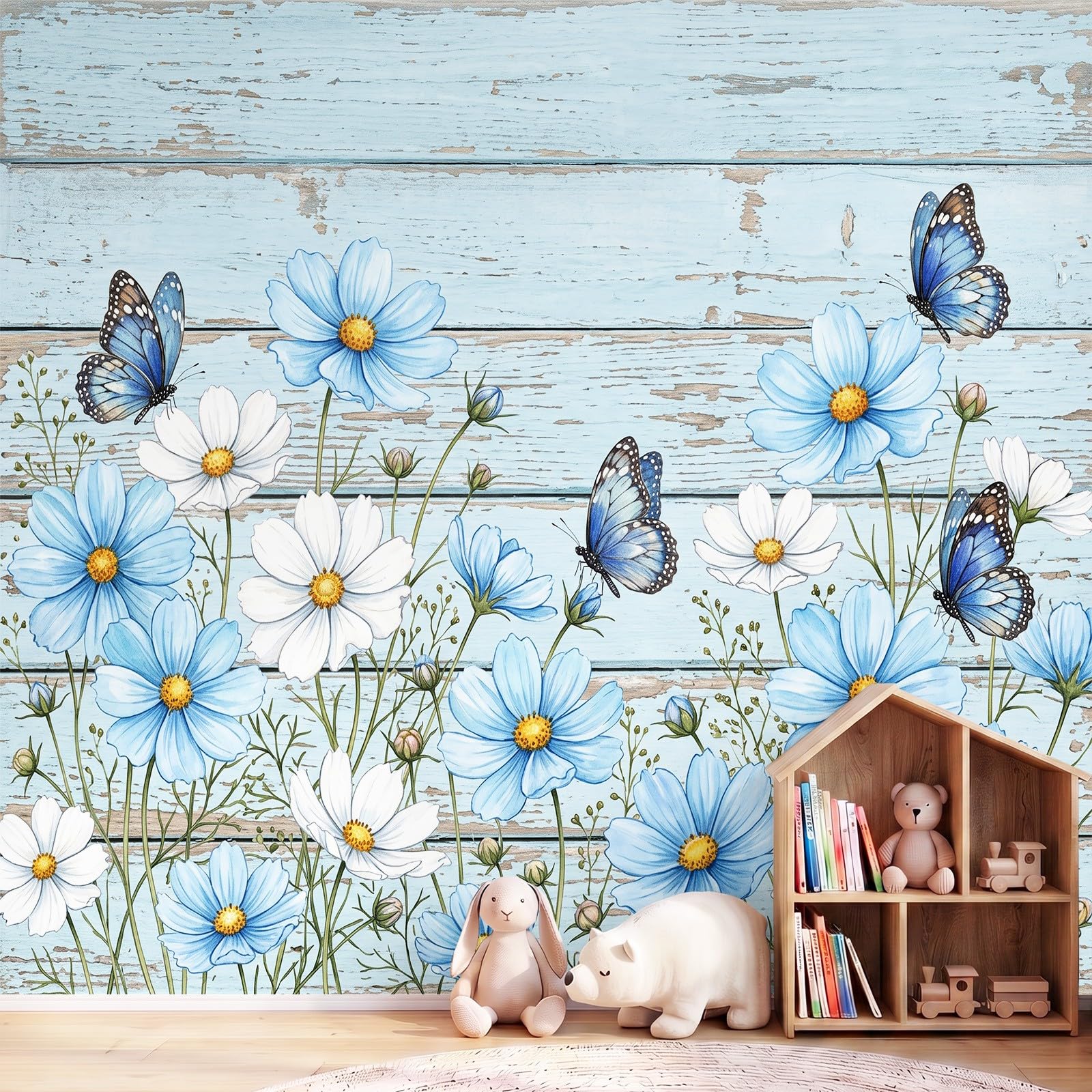 Fototapete Shabby Chic Landhausstil Tapete Schmuckkörbchen Schmetterling