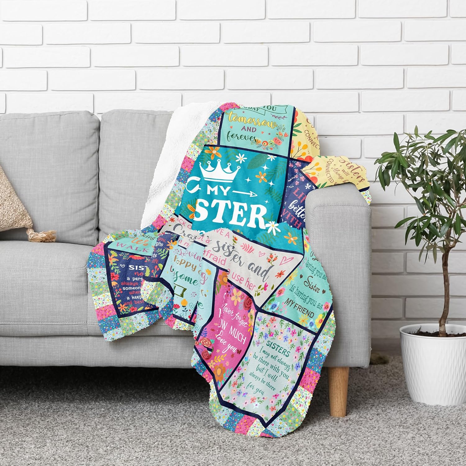 CUJUYO Sister Gifts from Sisters Throw Blanket 60"x50", Sisters Birthday Gifts, Cool Christmas/Mothers Day/Long Distance/Birthday Gift Ideas for Best Soul Sister Ever - Image 3