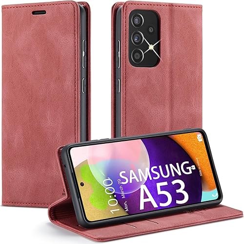 Miniatura 1 de Funda para Samsung Galaxy A53 5G, Samsung Galaxy A53 5G con tarjetero bloqueo RFID atril magnético, funda de cuero con tapa para Samsung Galaxy A53