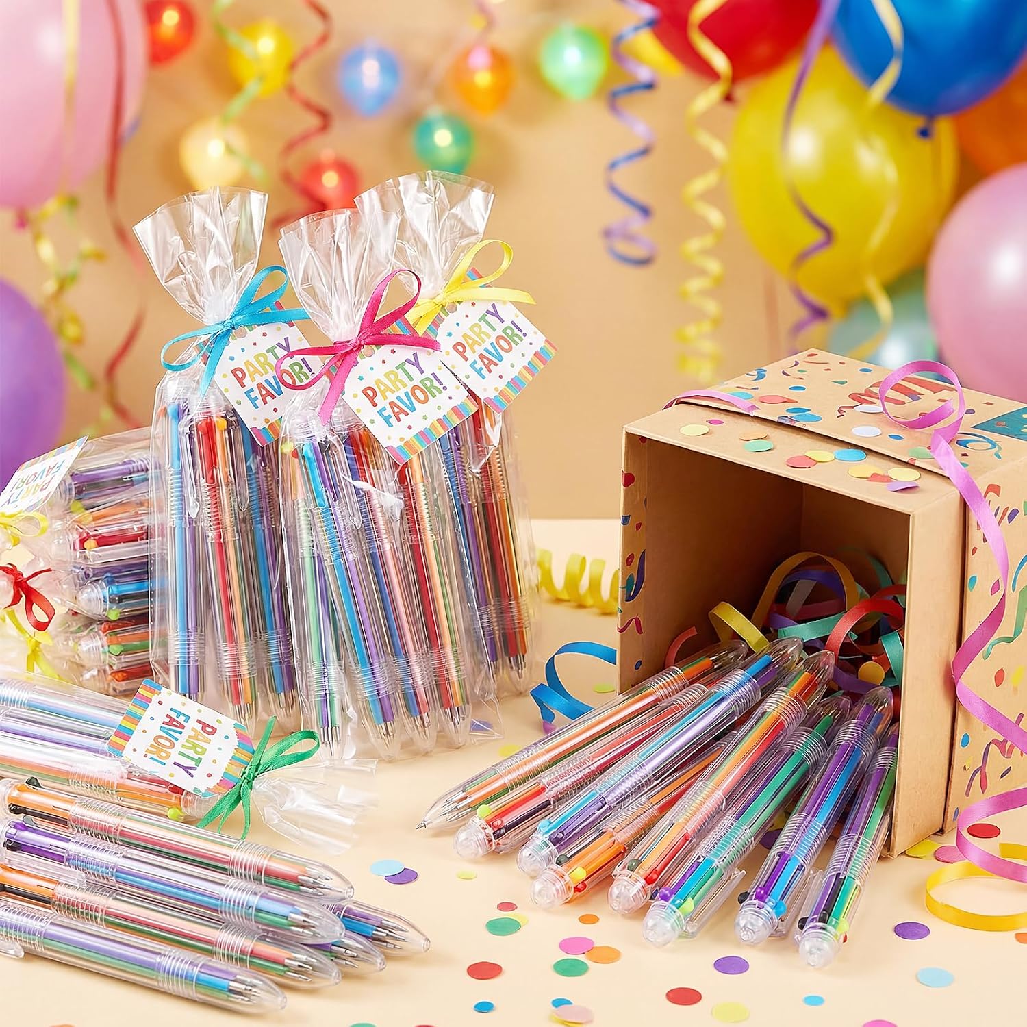 BESARME 20 Pcs Cute Pens Bulk for Kids, 6-in-1 Multicolor Ballpoint Pens image 5