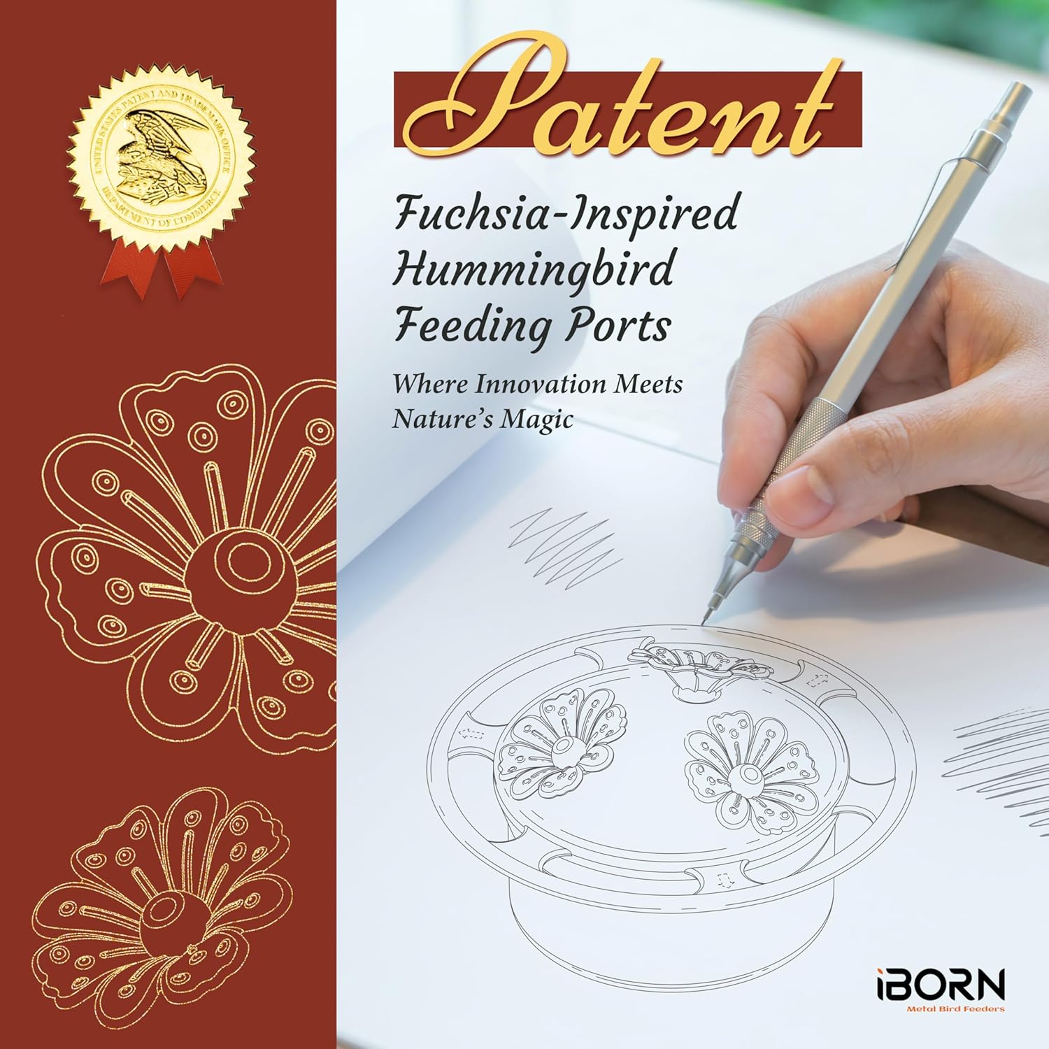 iBorn Window Hummingbird Feeder Mini Hummingbird Feeders for Outdoors, 3OZ Humming Bird Feeder with Strong Suction Cup, 3 Feeding Ports & Stainless Steel Base, 3 Set - Image 2