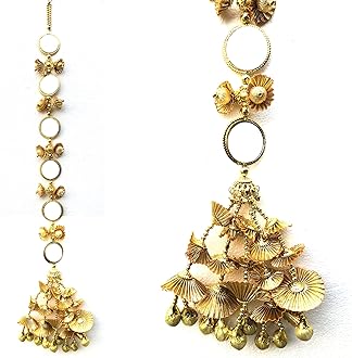 Light Weight Hair Jewellery Choti Jadai Billai Wedding Bridal Jewellery Paranda Parandi Braid Extension, Punjabi Tassles Hair Paranda Braid Parandi Choti (Golden)