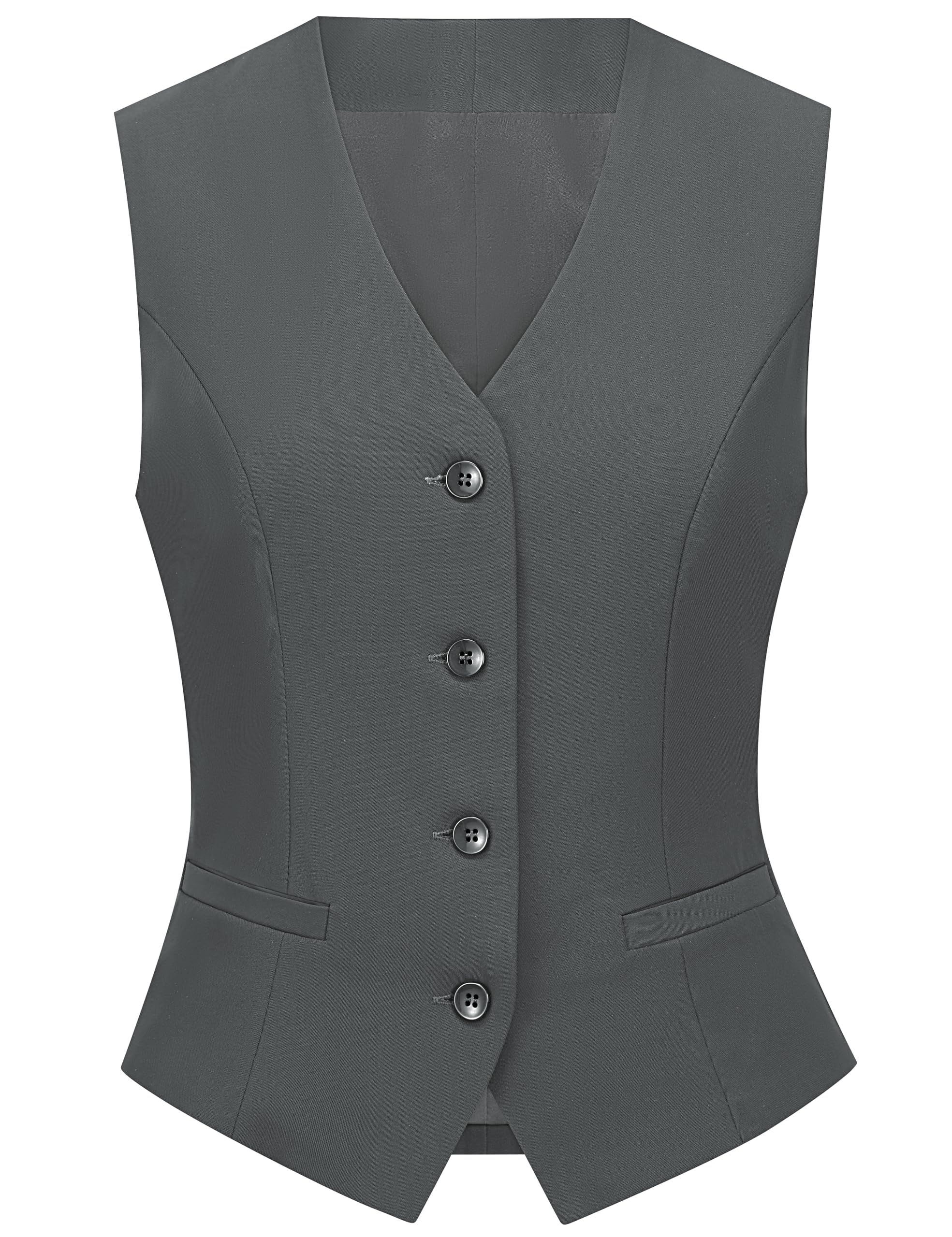 Damen Anzugweste V-Ausschnitt Button Up Blazer Business Casual Elegante Westen